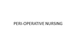 Perioperative Nursing
