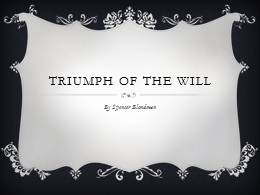 Triumph if the will