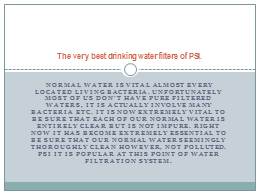 The very best drinking water filters of.ppt
