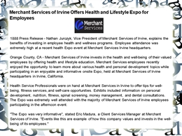 Merchant Services of Irvine Offers Health and Lifestyle Expo for Employees