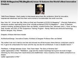 EYES IN Magazine(TM) (MagBook) issue 19 features the World's Most Innovative Creators