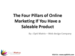 The Four Pillars of Online Marketing If You Have a Salable Product