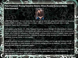 Pete Freeland: Rising Talent to Watch; When Rocket Science Meets Entertainment